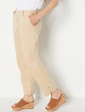 NYDJ Relaxed Ankle Trouser with Fray Hem & Belt Size 16W New